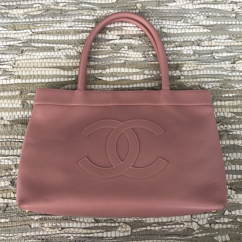 Chanel monogram pebbled leather tote